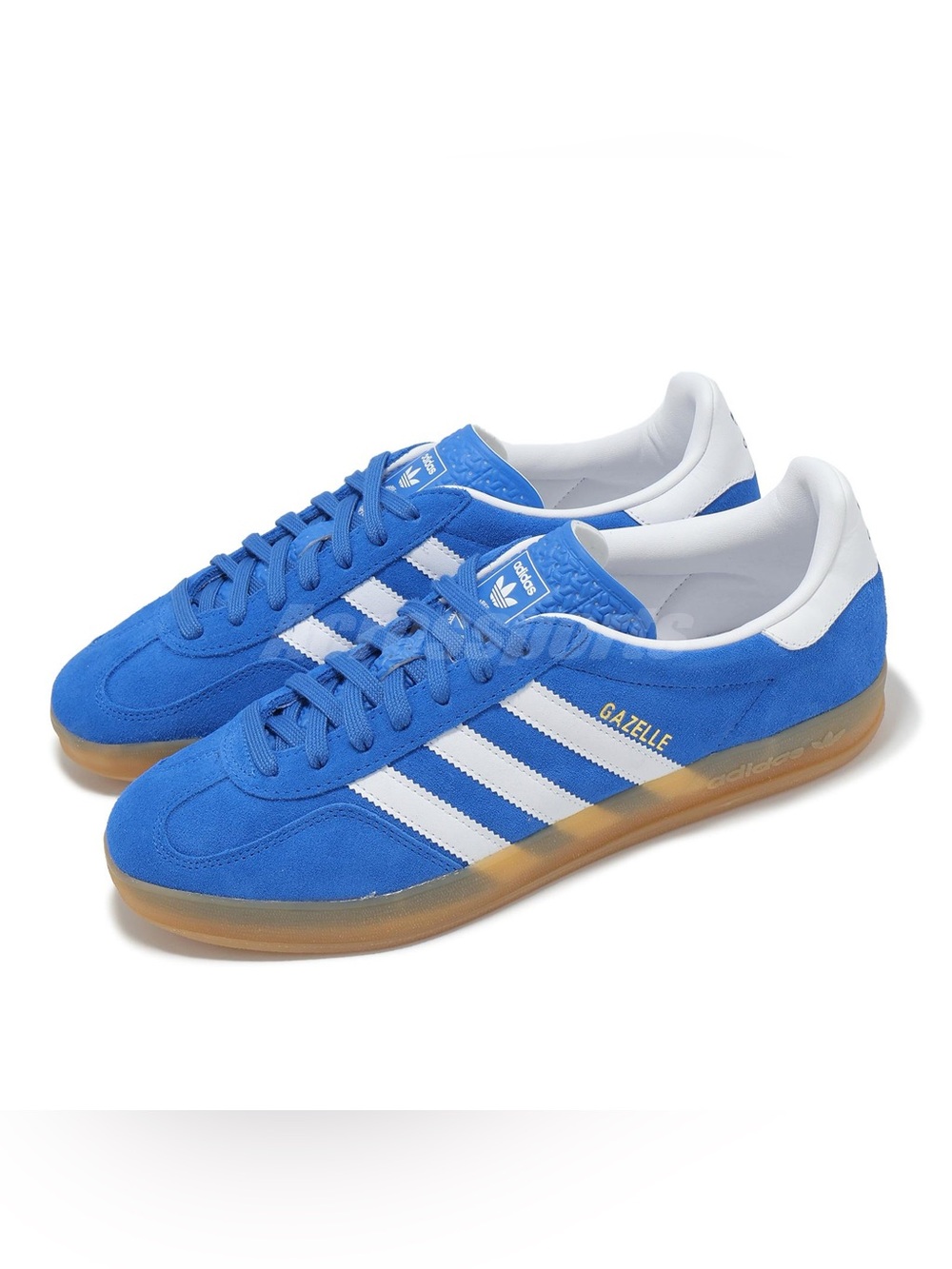 adidas Blue Suede Gazelle Sneakers with White Stripes - Picture 2 of 2